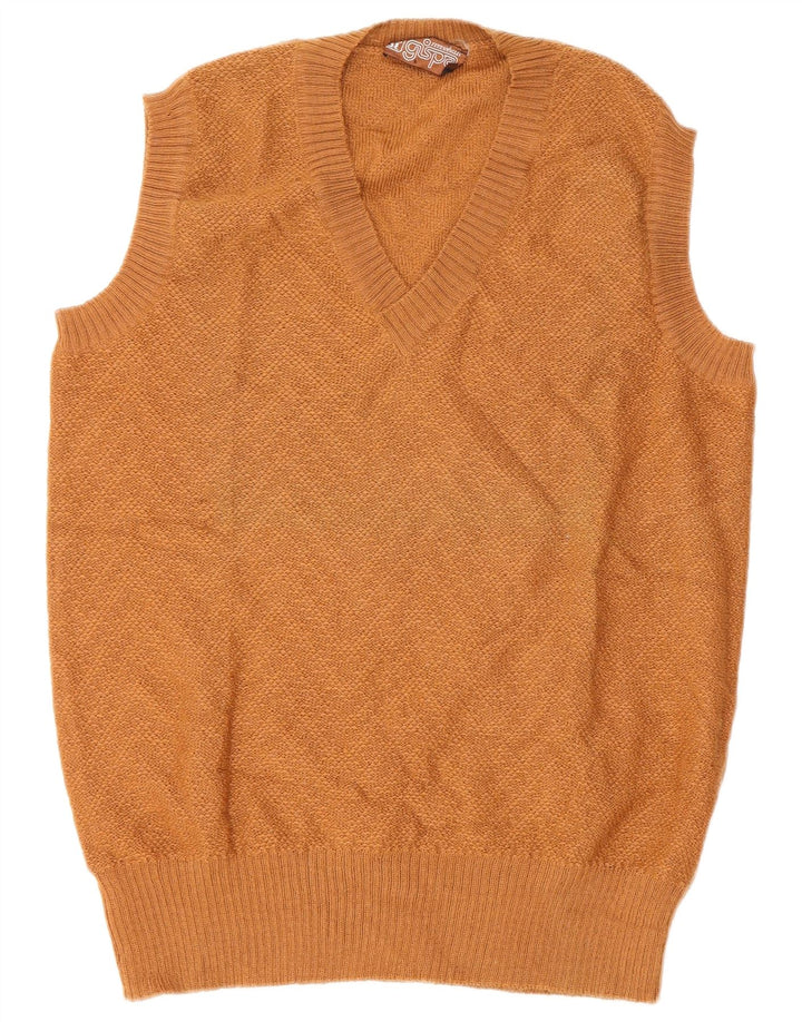 Gispa Mens Colete Regata IT 52 Grande Marrom Chevron Nova Lã