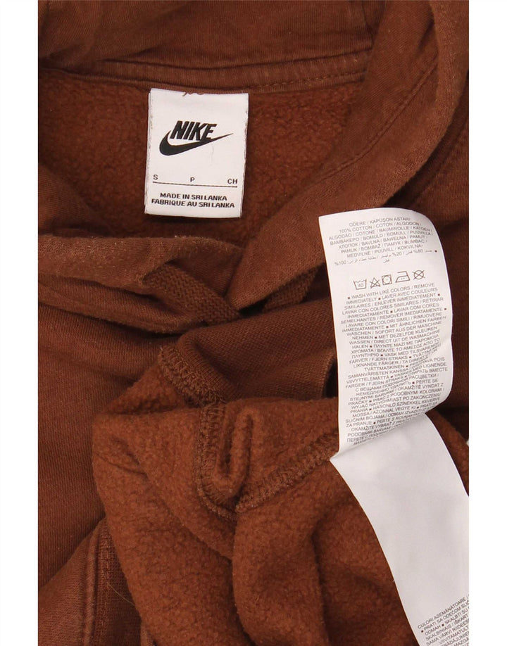 Nike Mens Hoodie Jumper Pequeno Algodão Marrom