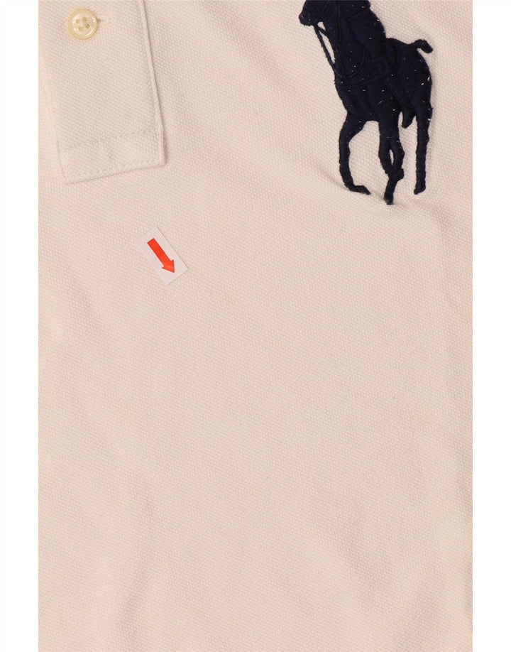 POLO RALPH LAUREN Camisa polo masculina gráfica 14-15 anos grande algodão branco