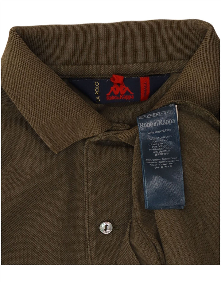 Camisa polo masculina Kappa pequena algodão cáqui