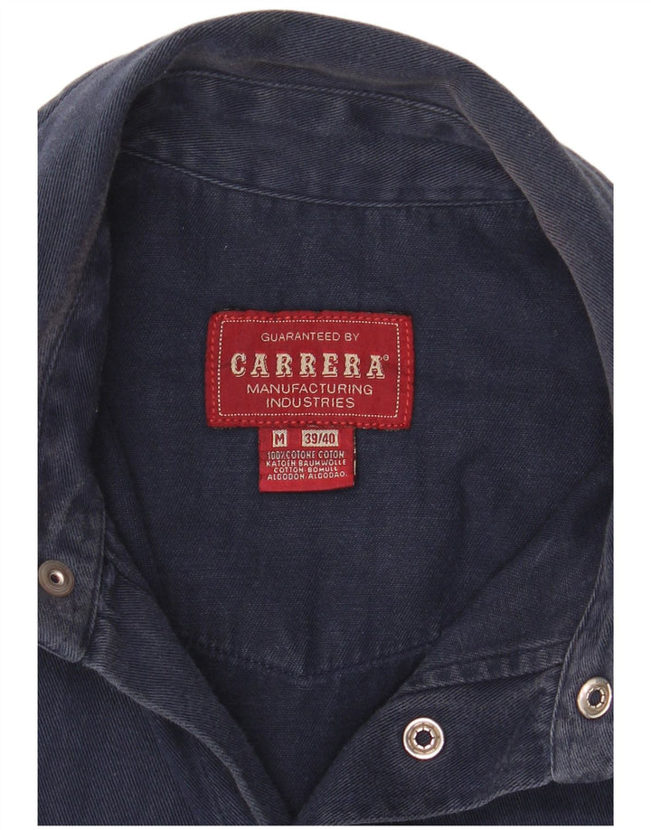 Camisa masculina Carrera tamanho 39/40 algodão azul marinho médio