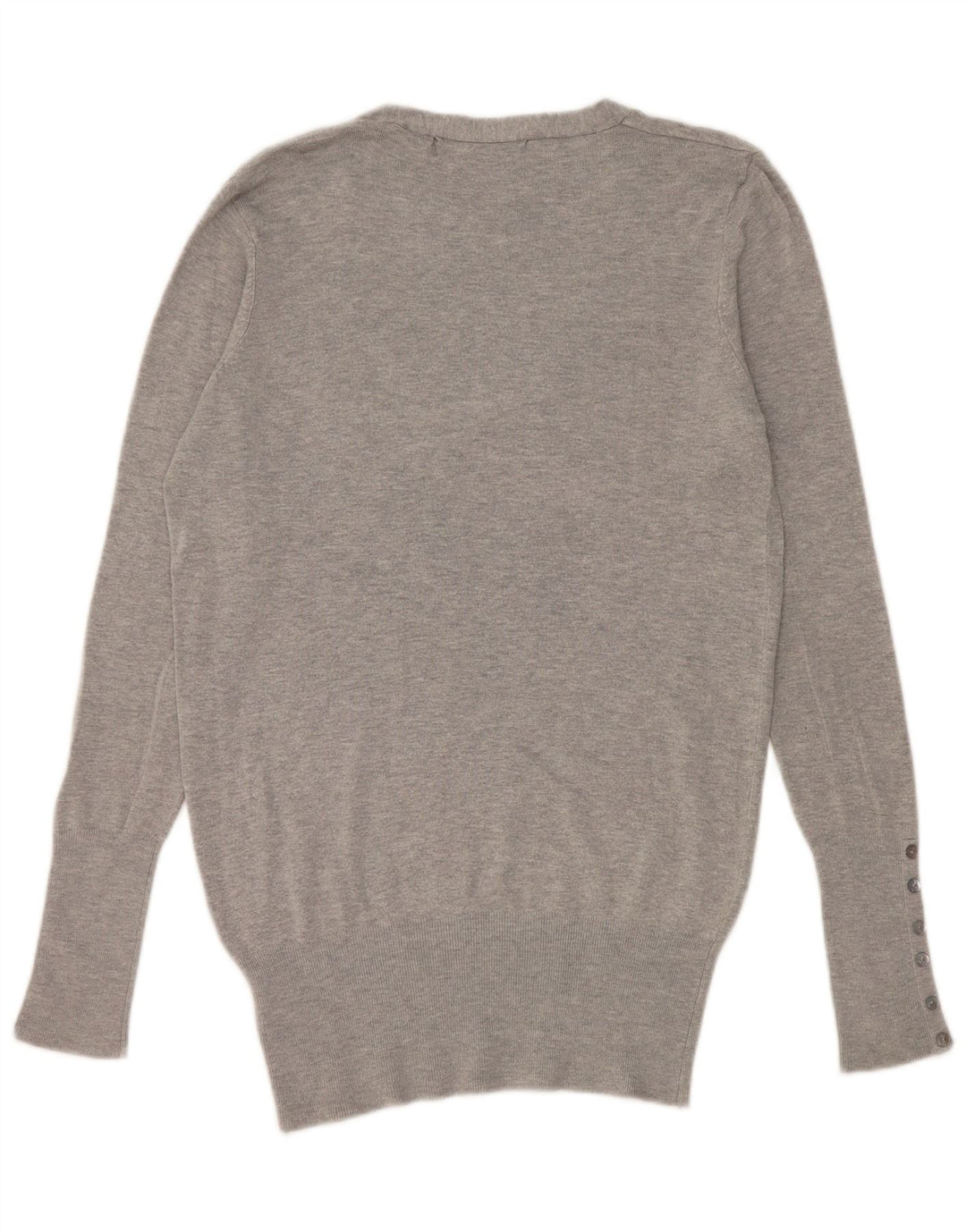 Suéter feminino Zara com decote em V Reino Unido 16 grande rayon cinza