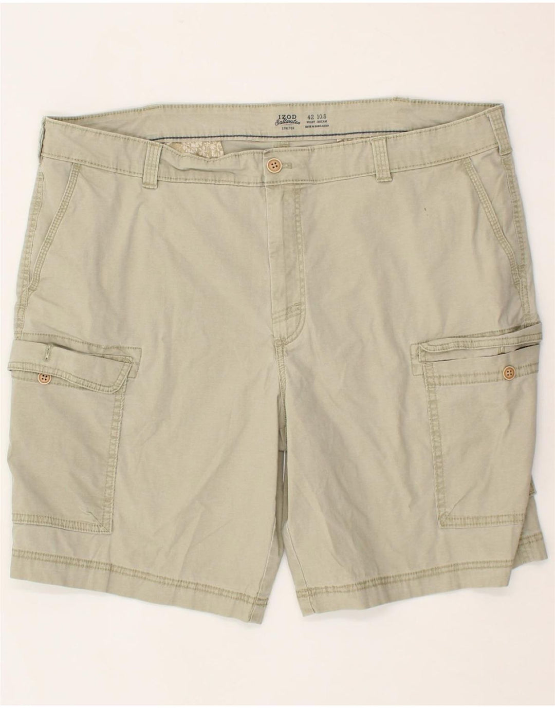 IZOD Mens Salt Water Cargo Shorts W42 2XL Khaki Cotton Vintage Izod and Second-Hand Izod from Messina Hembry 