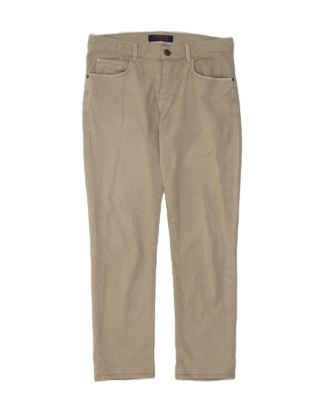 TRUSSARDI Mens Straight Casual Trousers W30 L29 Beige Cotton Vintage Trussardi and Second-Hand Trussardi from Messina Hembry 