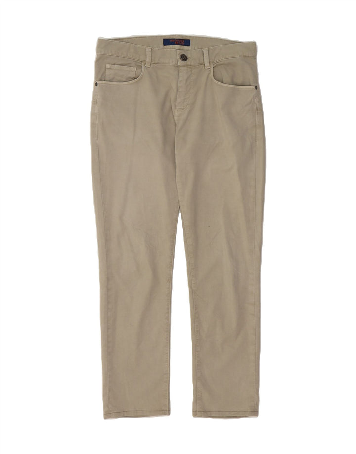 TRUSSARDI Mens Straight Casual Trousers W30 L29 Beige Cotton Vintage Trussardi and Second-Hand Trussardi from Messina Hembry 