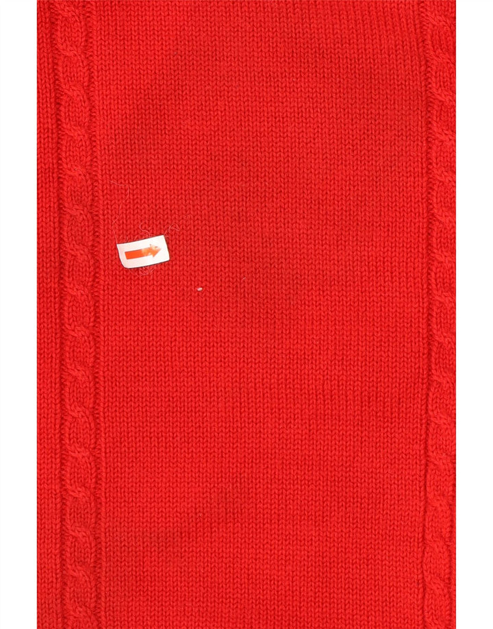 Suéter vintage masculino com gola redonda XL de lã vermelha