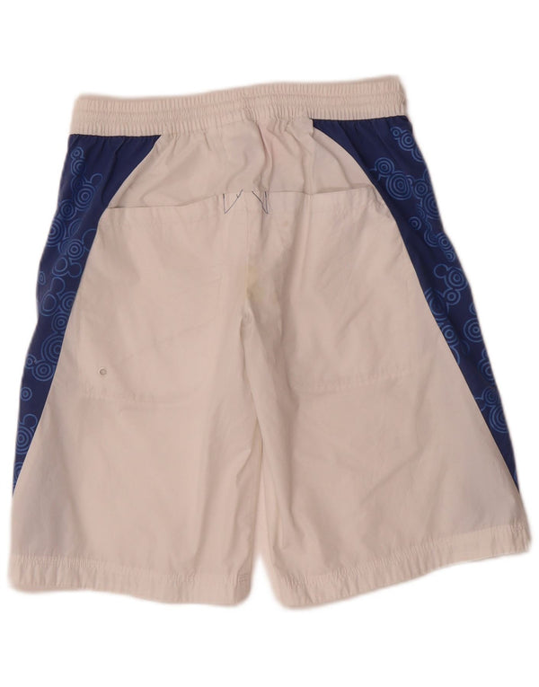 Shorts esportivos gráficos Adidas para meninos 11-12 anos branco colorblock poliéster