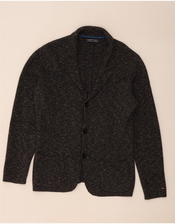 Jaqueta blazer masculina TOMMY HILFIGER com 3 botões Reino Unido 38 cinza médio manchado
