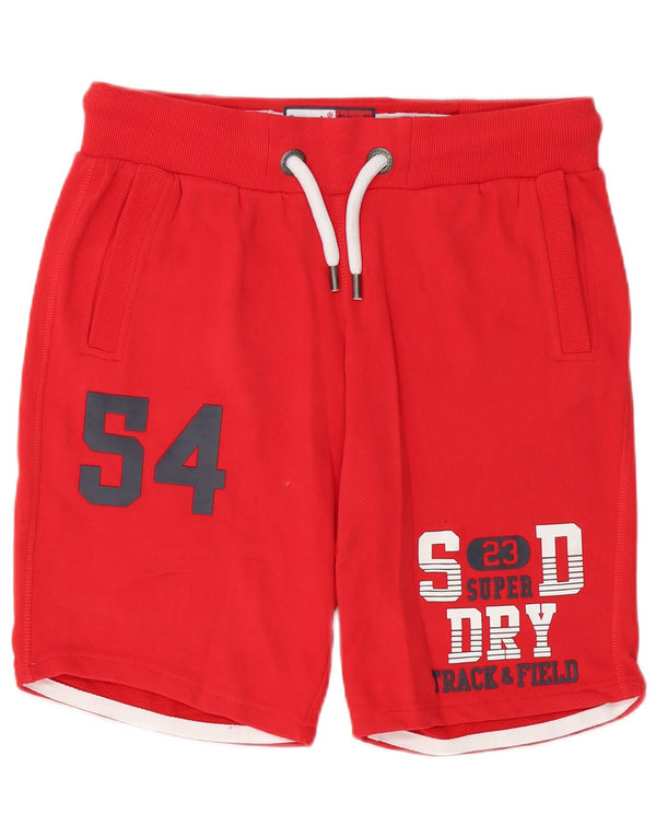 Superdry Mens Graphic Sport Shorts Grande Algodão Vermelho