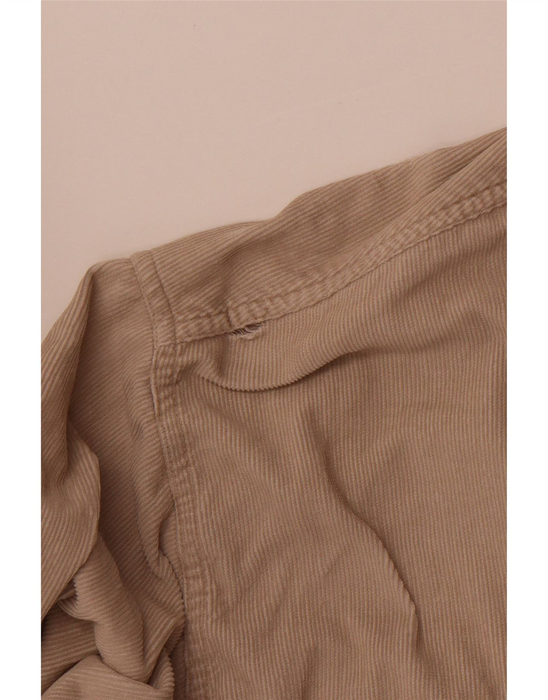 COTTON CLUB Camisa masculina de veludo cotelê grande algodão bege