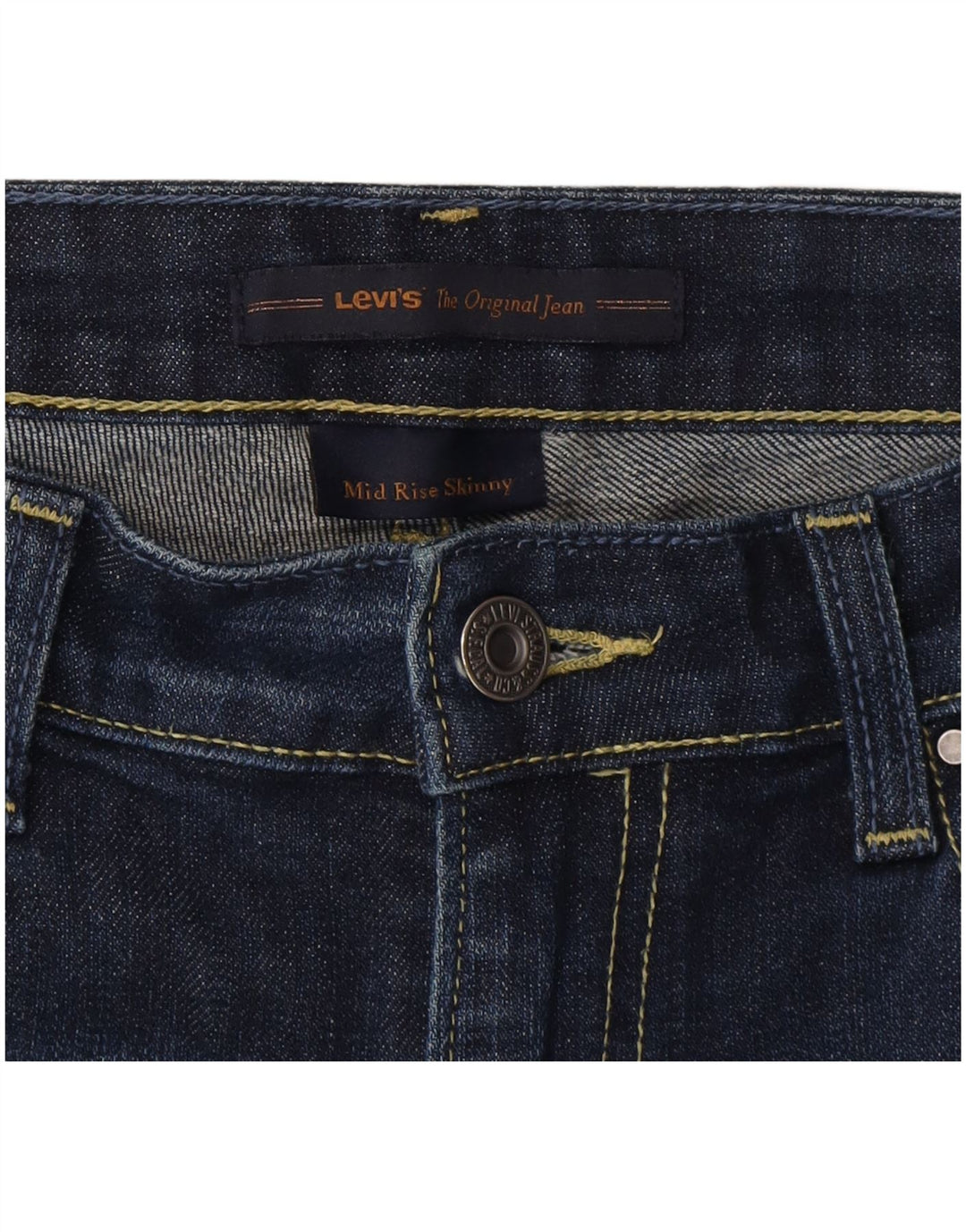 Jeans feminino Levi's Slim US 8 médio W30 L29 algodão azul marinho