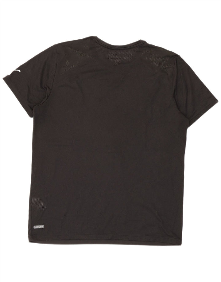 Puma Mens Graphic T-Shirt Top Grande Preto Colorblock Poliéster