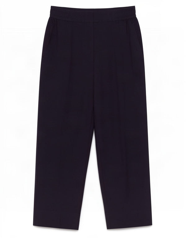 Zara Womens Straight Casual Trousers Large W30 L29 Navy Blue Linen