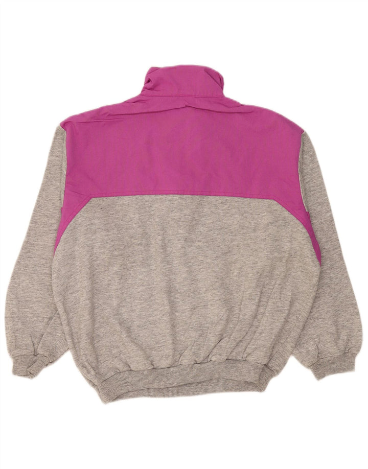 Belfe & Belfe Moletom masculino com zíper e gola em jumper IT 52 grande bloco colorido cinza
