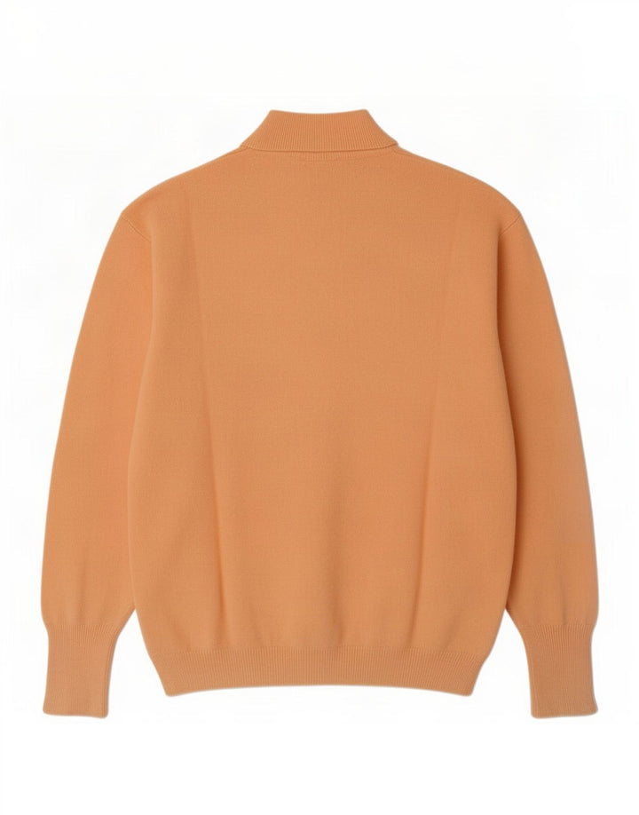 Suéter feminino vintage com gola tartaruga IT 44 lã laranja média