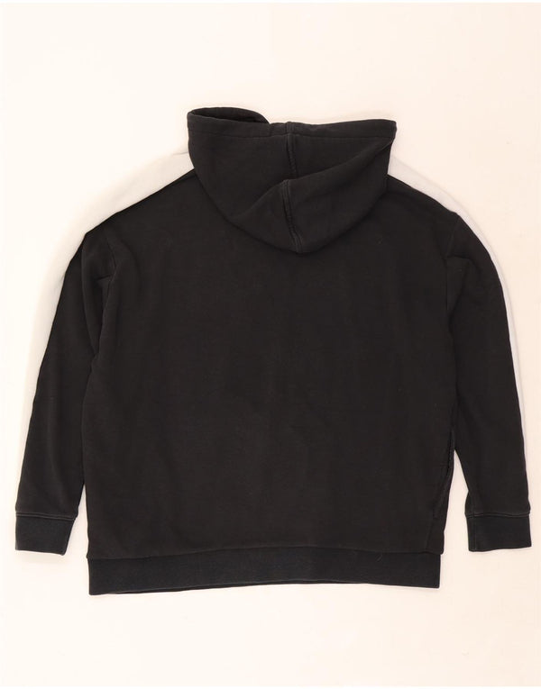 Puma feminino gráfico oversized moletom com capuz UK 12 médio preto colorblock