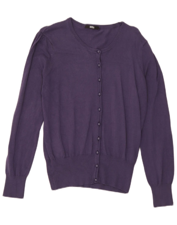 Suéter cardigã feminino Marks & Spencer UK 16 grande viscose roxa