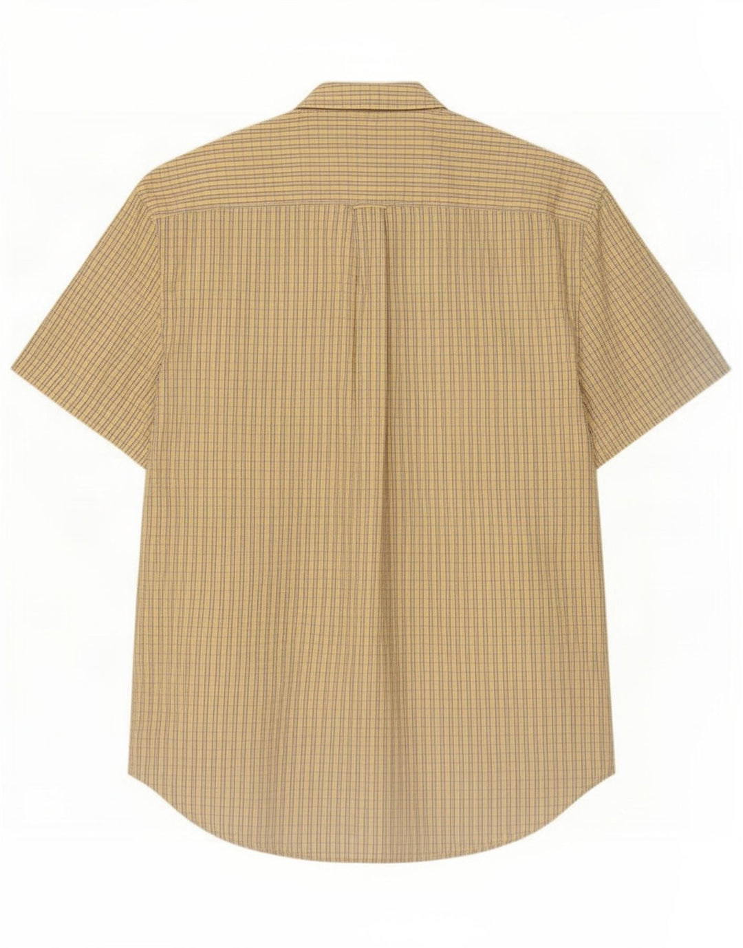 Camisa masculina de manga curta Nautica grande algodão xadrez amarelo