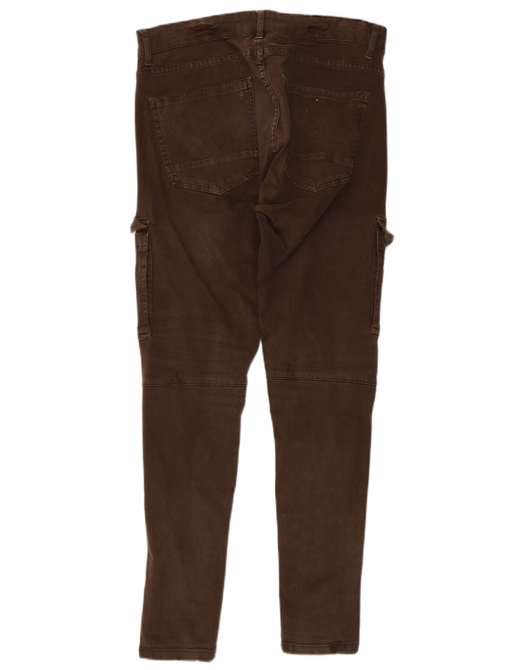 Zara Mens Slim Cargo Calças EU 44 Grande W34 L29 Caqui