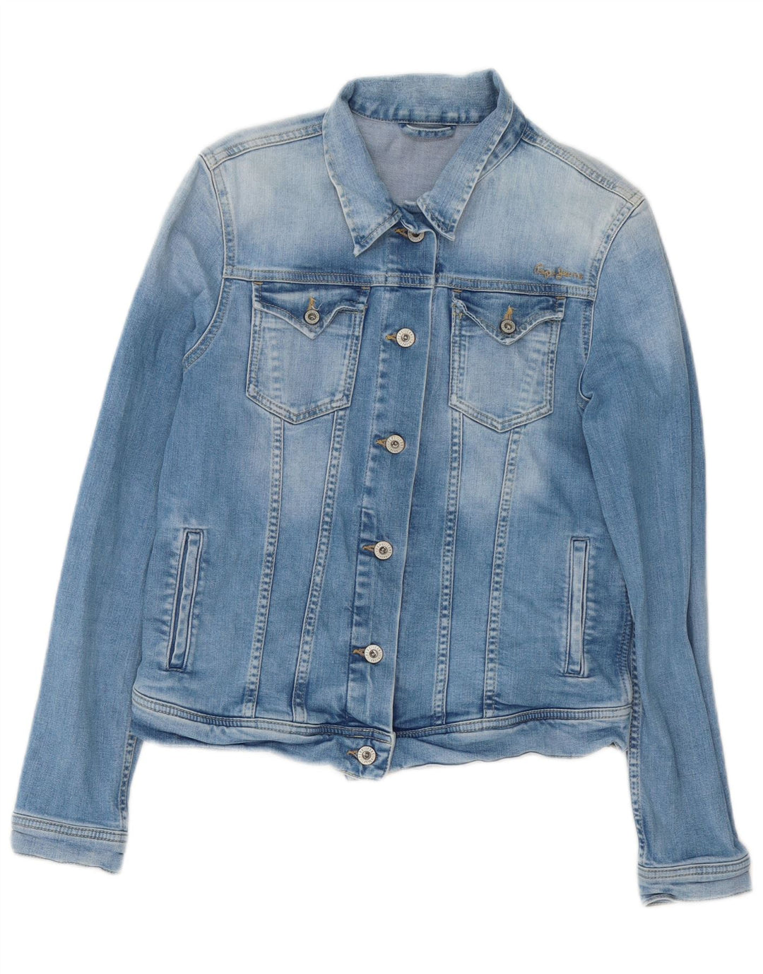 Jaqueta jeans feminina PEPE Jeans UK 14 grande algodão azul