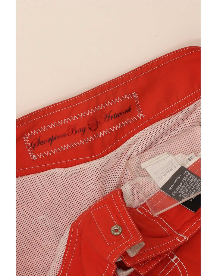 Shorts de natação masculino Scorpion Bay gráfico grande poliéster vermelho