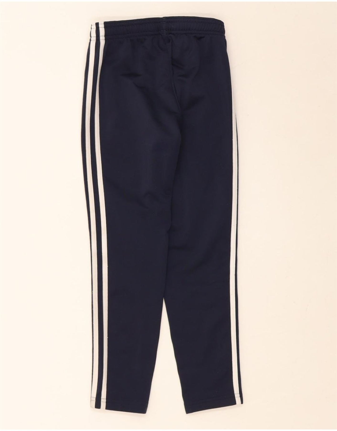 ADIDAS Boys Tracksuit Trousers 7-8 Years Navy Blue Polyester