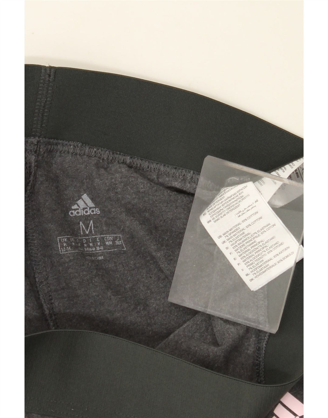 ADIDAS Womens Leggings UK 12/14 Médio Cinza Algodão