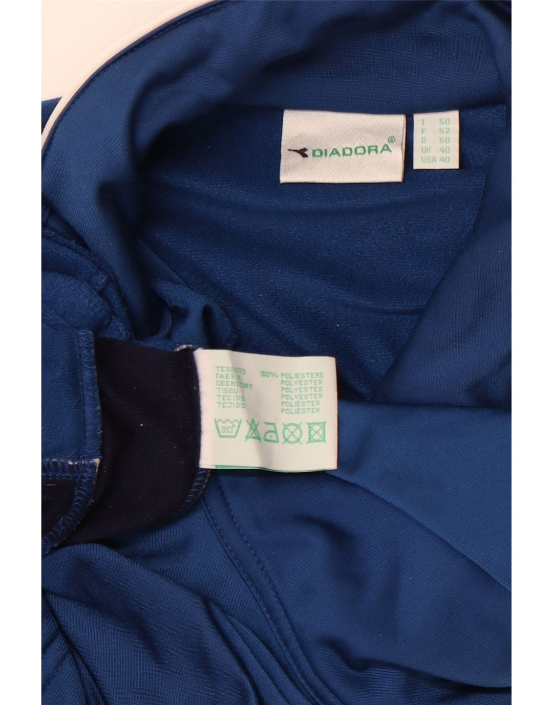 DIADORA Mens Treino Top Jacket UK 40 Grande Azul Colourblock Poliéster