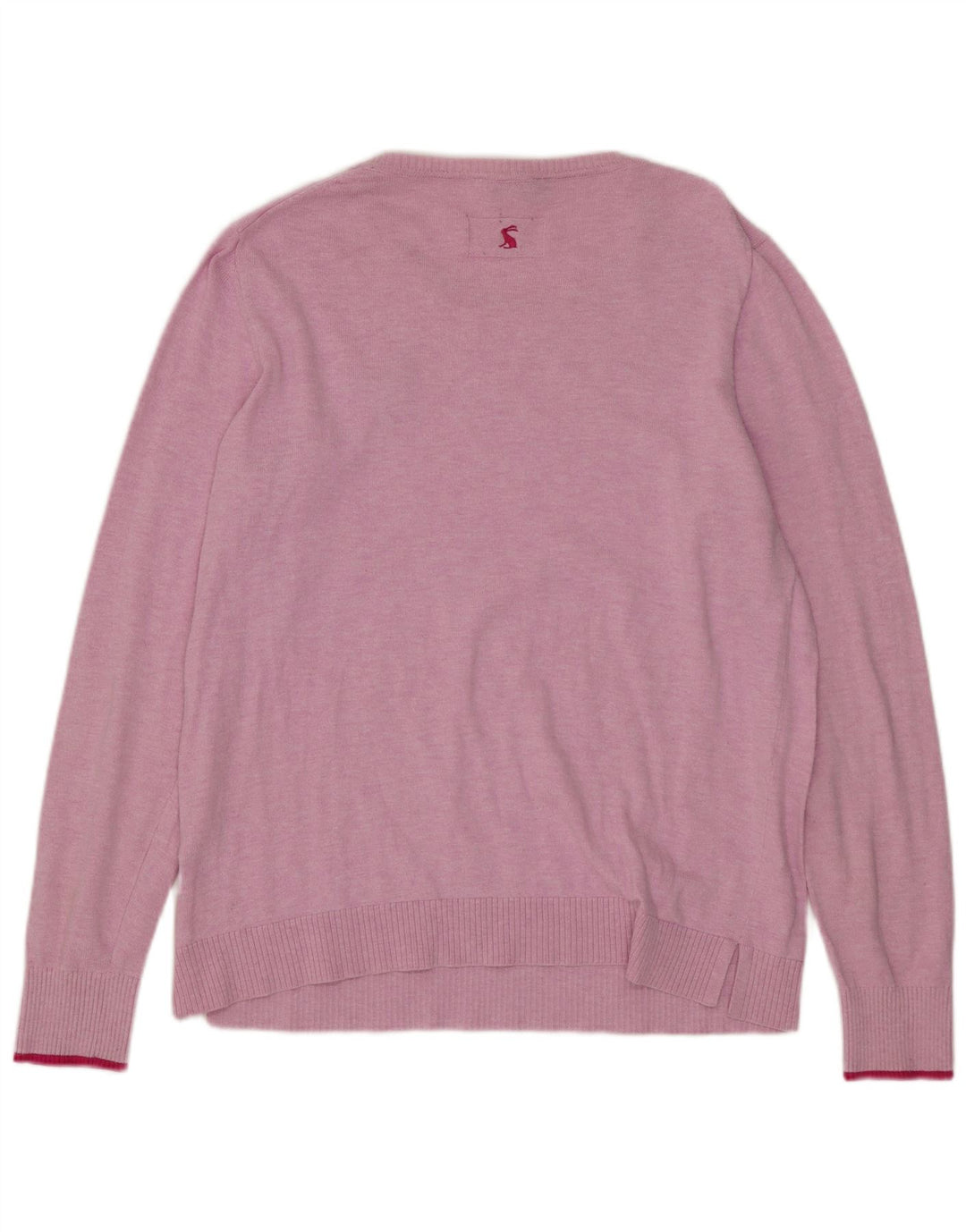 Suéter feminino Joules com gola canoa e algodão rosa médio UK 12