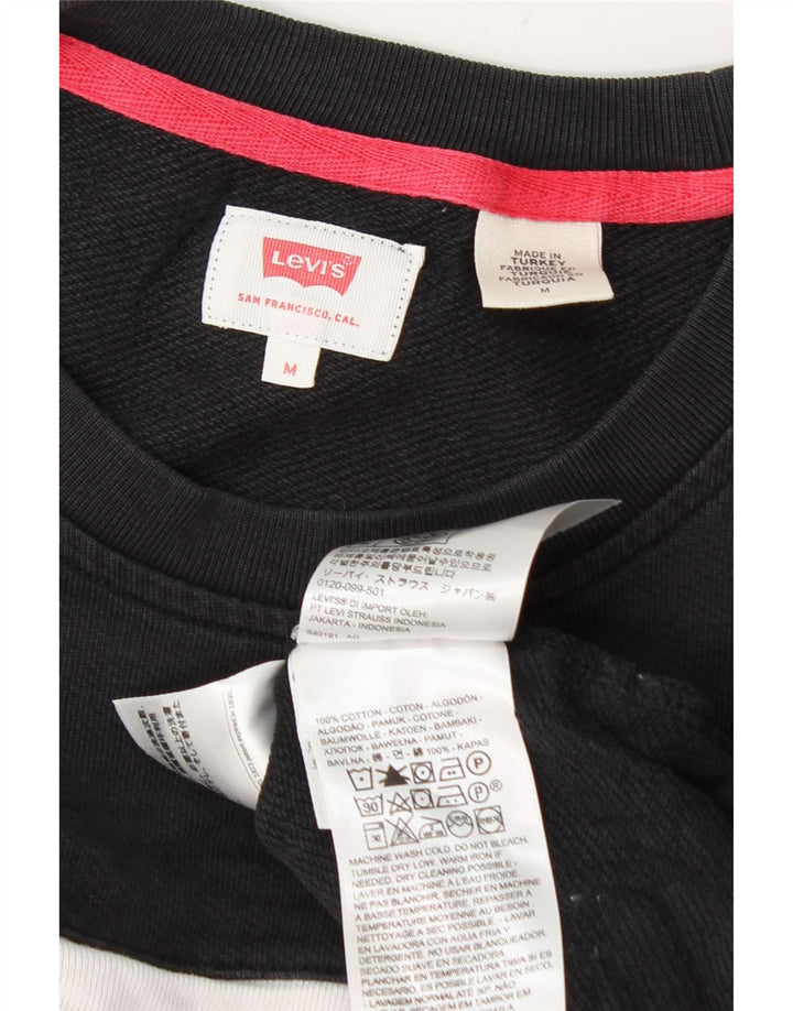 Moletom gráfico masculino Levi's Jumper médio preto colorblock algodão