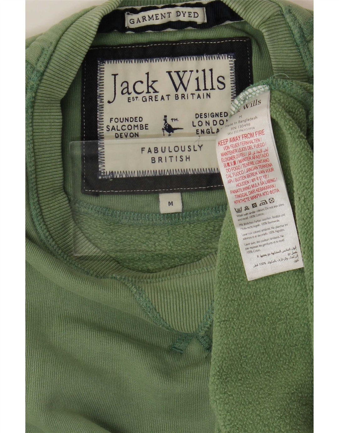 Jack Wills moletom masculino jumper médio algodão verde