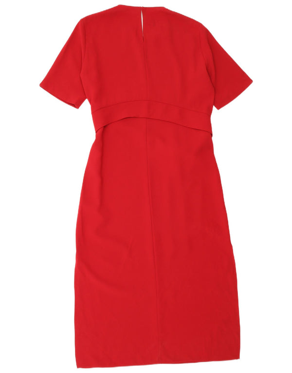 Vestido maxi feminino Zara UK 14 poliéster vermelho médio