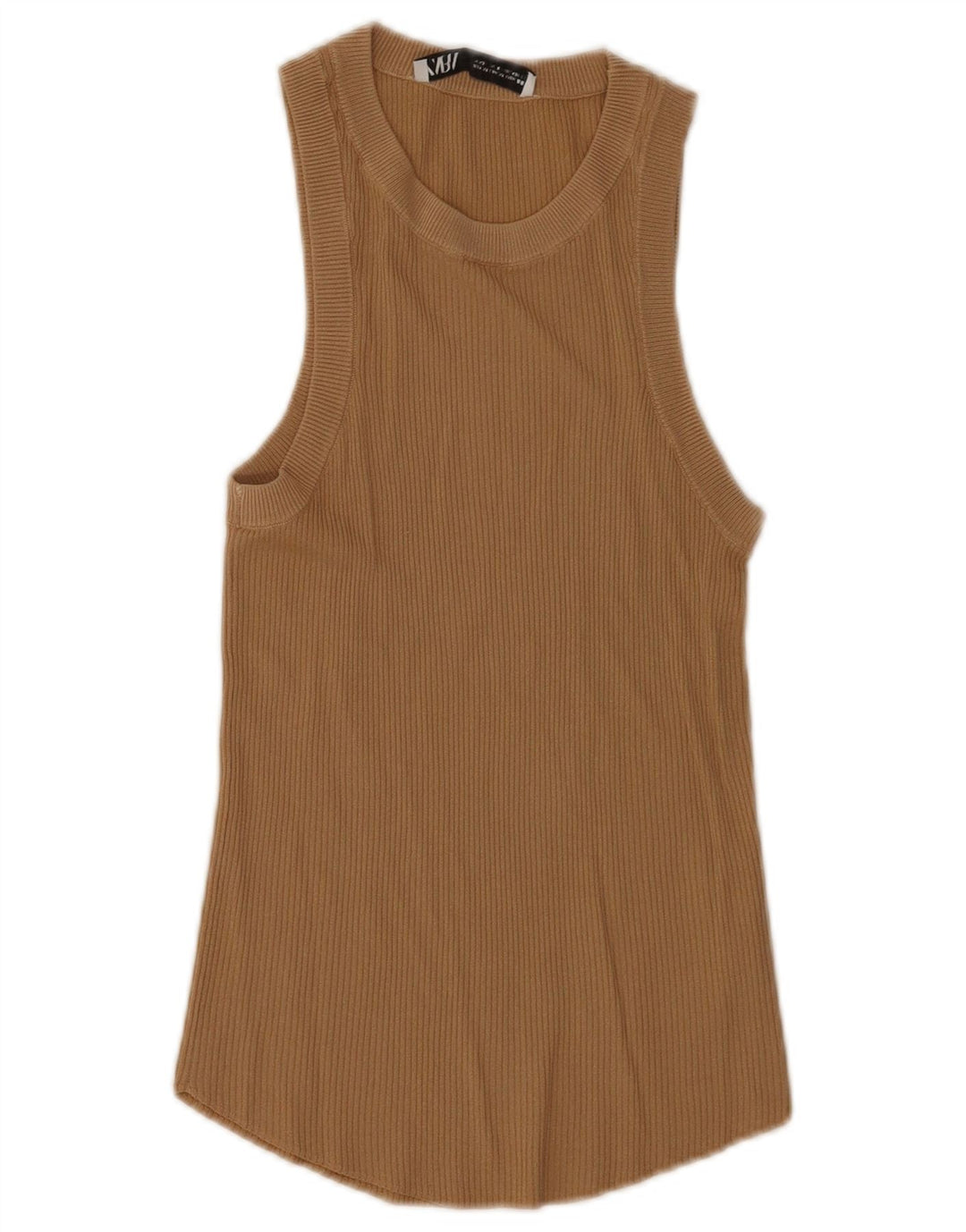 Colete feminino Zara UK 12 poliéster marrom médio