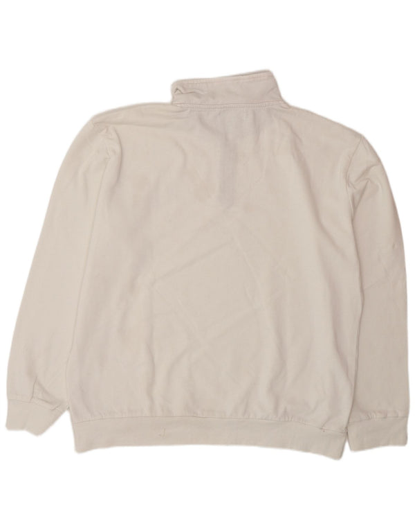 ATLAS FOR MEN Moletom masculino com zíper e gola alta de algodão branco grande