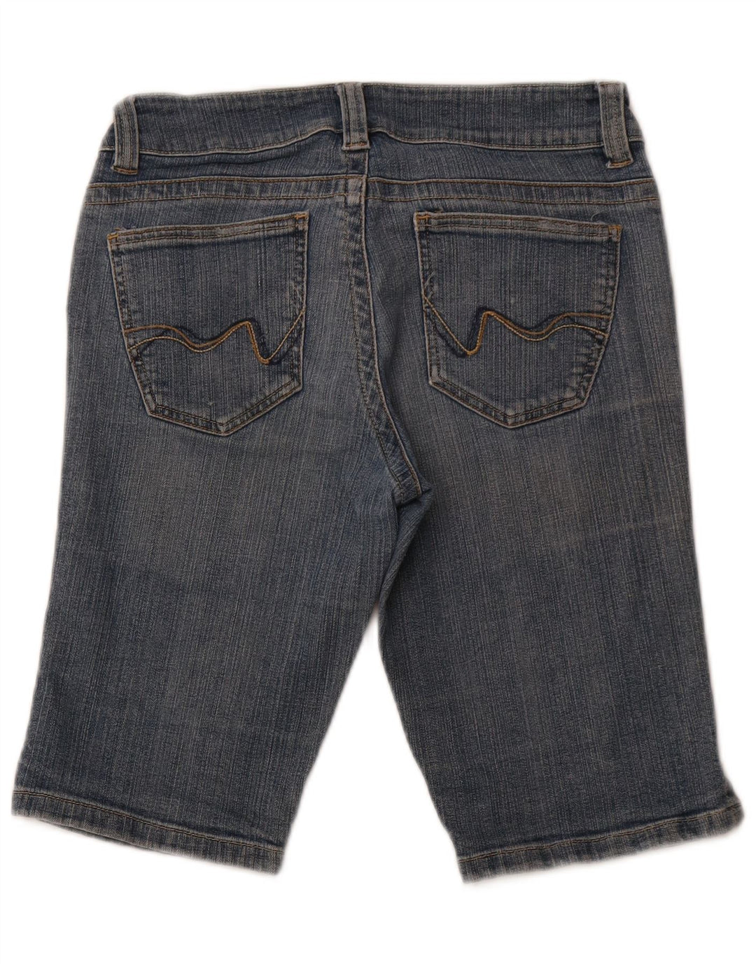 Shorts jeans feminino LEE EUA 7/8 médio W28 algodão azul