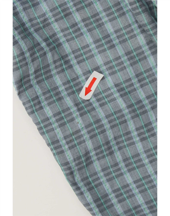 Calça Chino Pegged Masculina Vintage W29 L31 Poliéster Azul Check