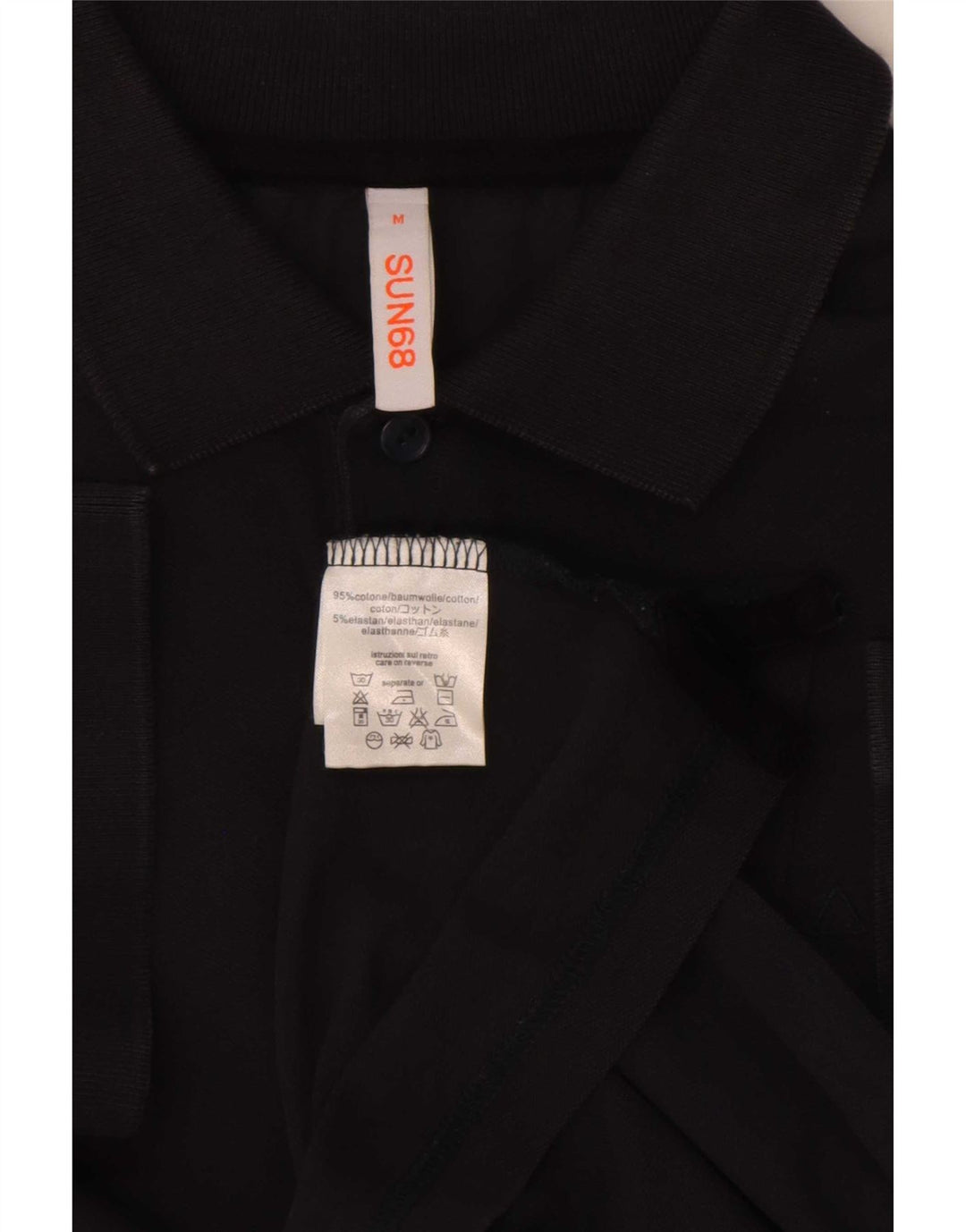 Camisa polo masculina Sun68 de algodão azul marinho médio