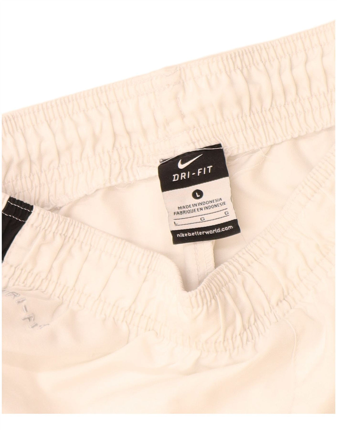 Shorts esportivos Nike Boys Dri Fit 12-13 anos grandes de poliéster branco