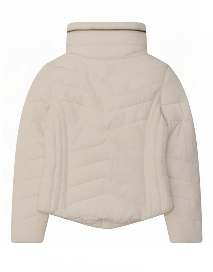 Jaqueta acolchoada feminina Zara UK 14 grande branca