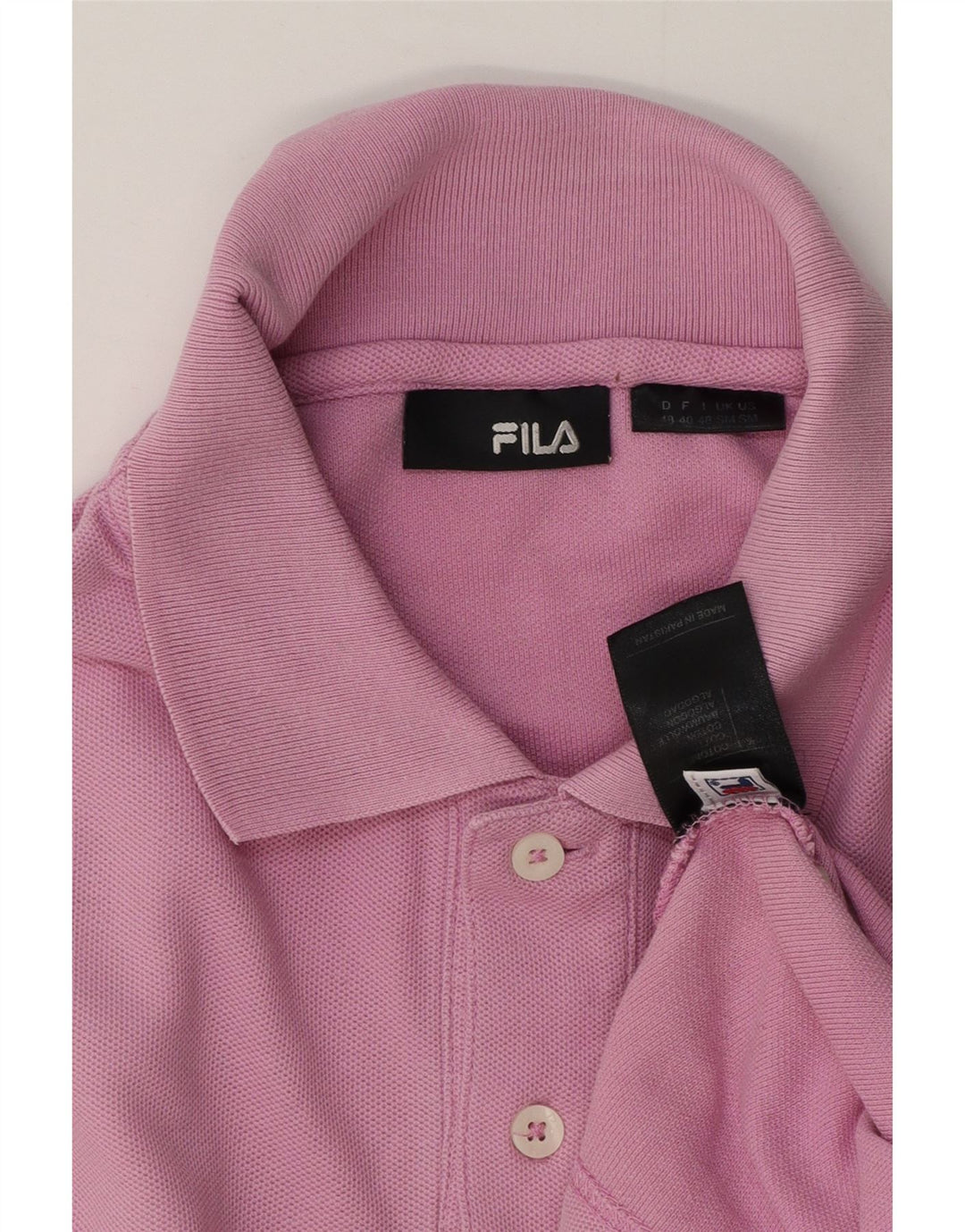 Camisa Polo Masculina Fila Pequena Algodão Rosa