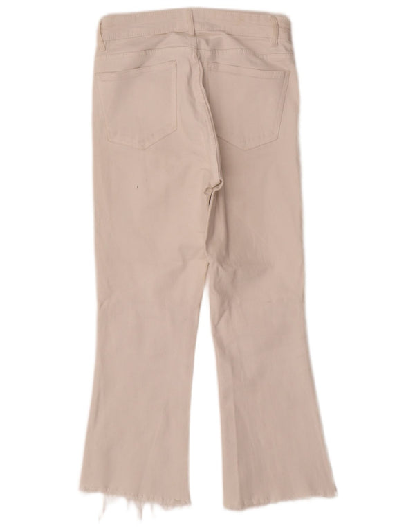 Calça jeans feminina Zara Bootcut EU 36 XS W26 L24 algodão branco