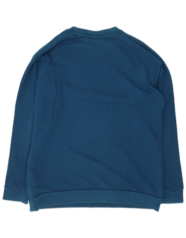 ADIDAS Mens Graphic Moletom Jumper Grande Algodão Azul