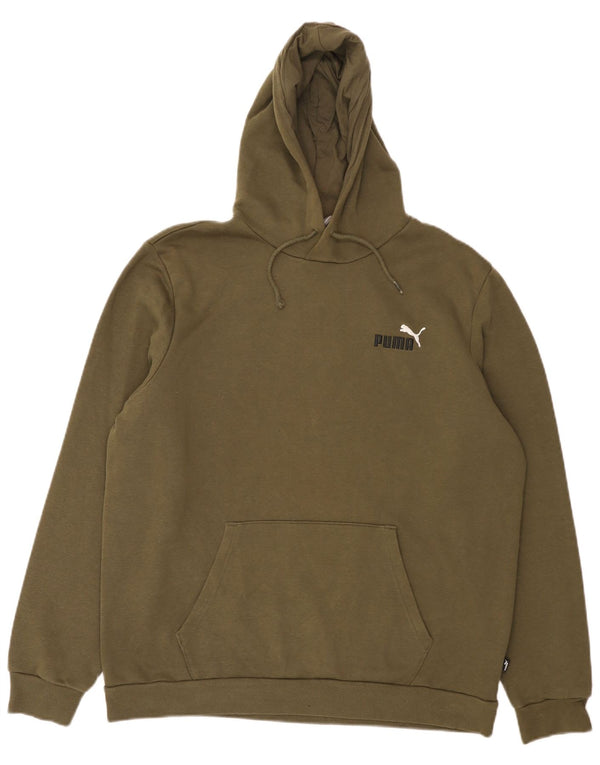 Puma Mens Hoodie Jumper Grande Algodão Cáqui