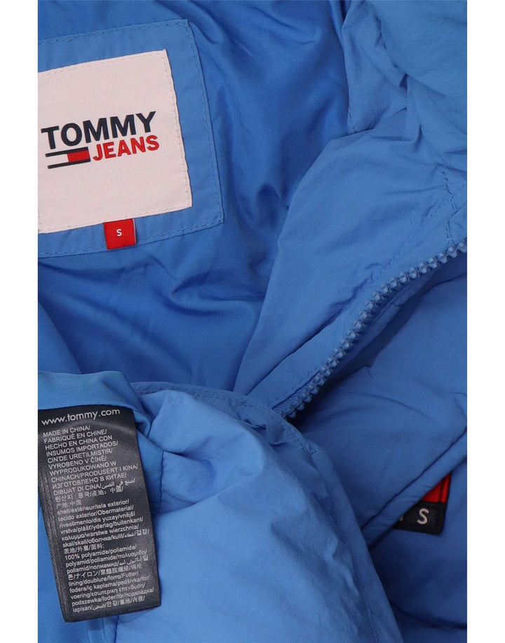Casaco acolchoado com capuz masculino Tommy Hilfiger Reino Unido 36 pequeno azul poliamida