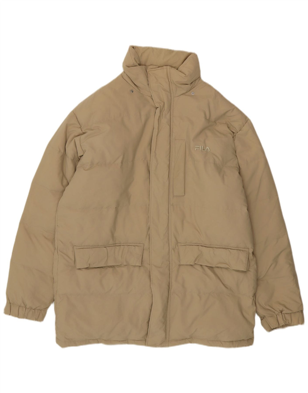 Casaco acolchoado masculino Fila UK 40 grande nylon bege