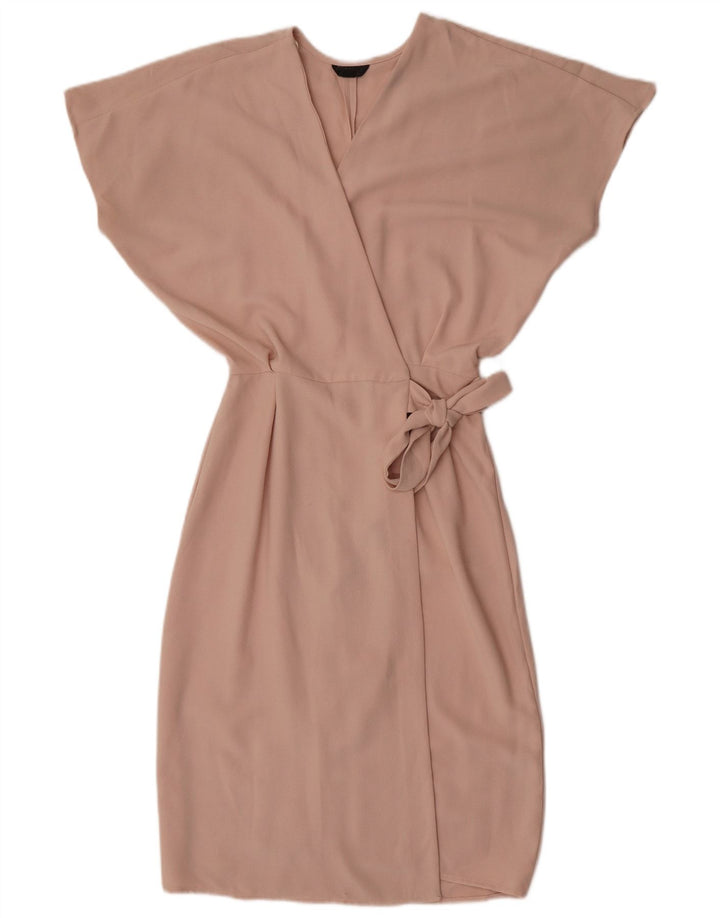 Vestido feminino Batwing Topshop UK 6 XS poliéster bege