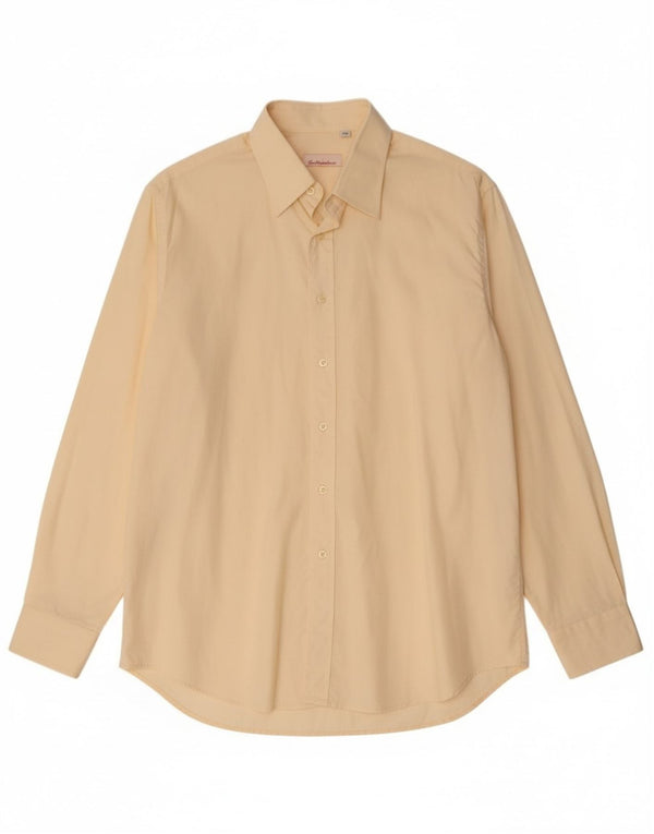 Camisa masculina Gian Marco Venturi tamanho 17 43 XL algodão bege