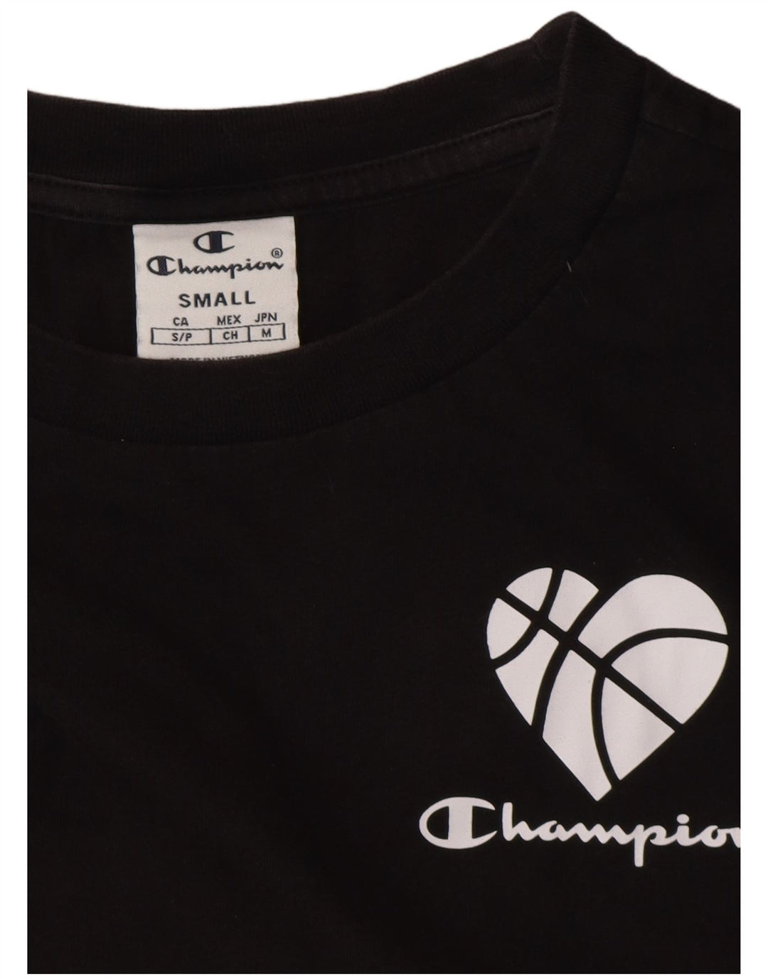 Camiseta feminina CHAMPION com estampa oversized UK 10 pequena preta