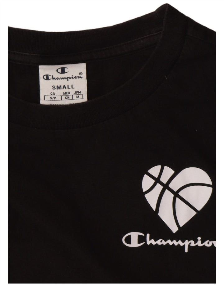 Camiseta feminina CHAMPION com estampa oversized UK 10 pequena preta
