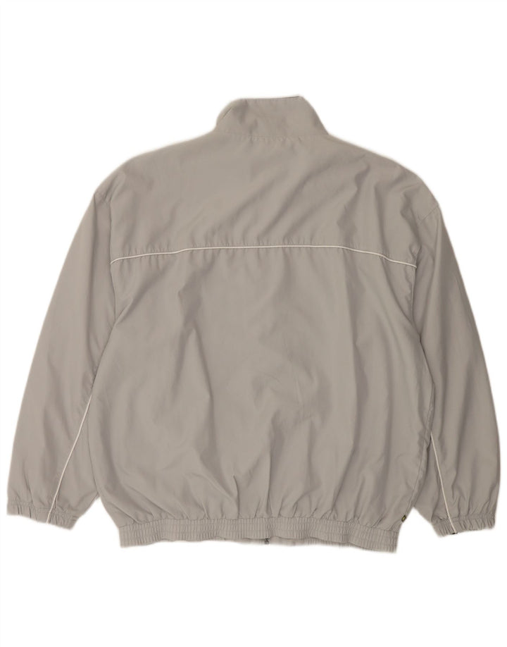 Reebok Mens Loose Fit Tracksuit Top Jaqueta Pequena Cinza Colorblock Poliéster